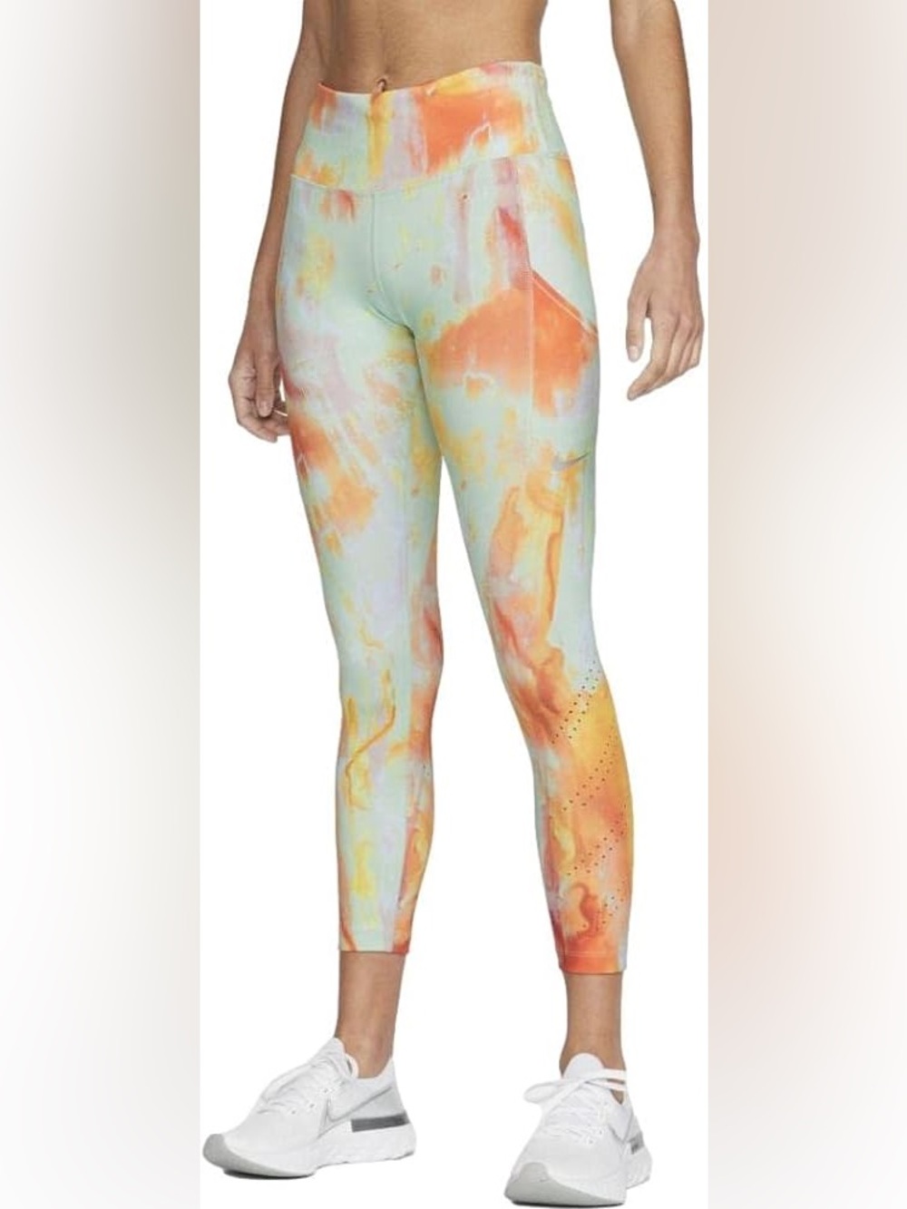 Nike -Womens Dri-fit Epic Luxe Mid Rise Tie-Dye Leggings w/ Pockets - Size S